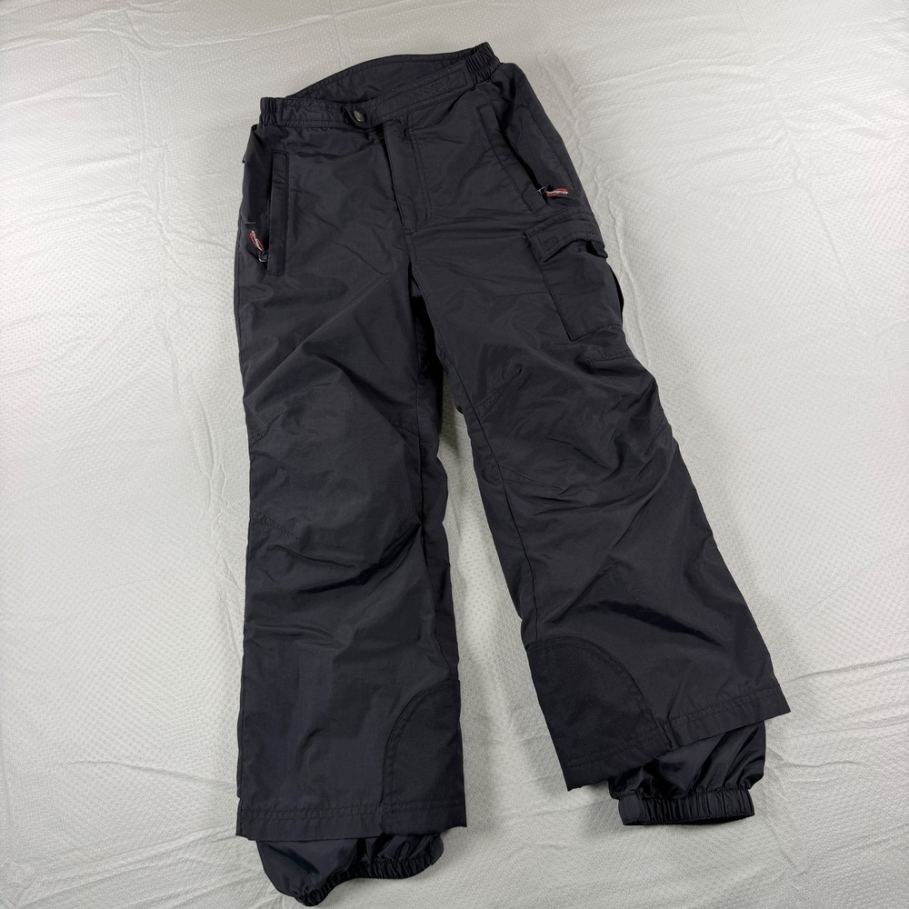 Obermeyer Black Cargo Ski Snow Pants Juniors Size 8 Insulated Snowboard Winter